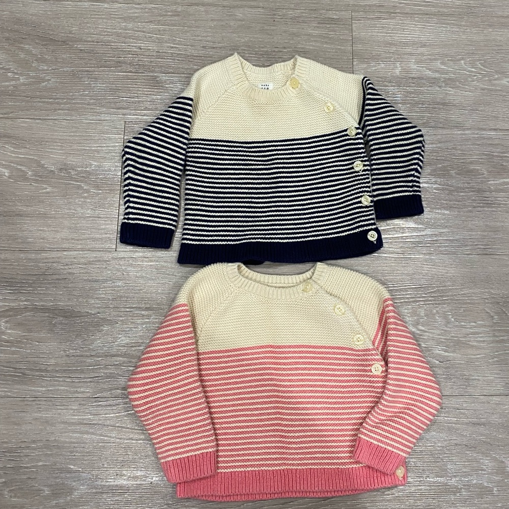 Like new condition, Two 6-12 month Gap sweaters.